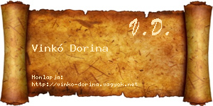 Vinkó Dorina névjegykártya